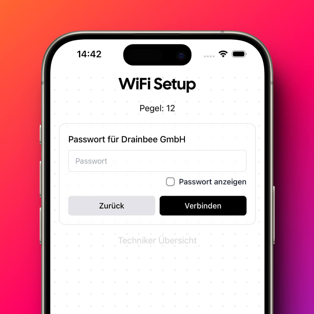 Wi-Fi-asetukset sovelluksessa: syötä salasana
